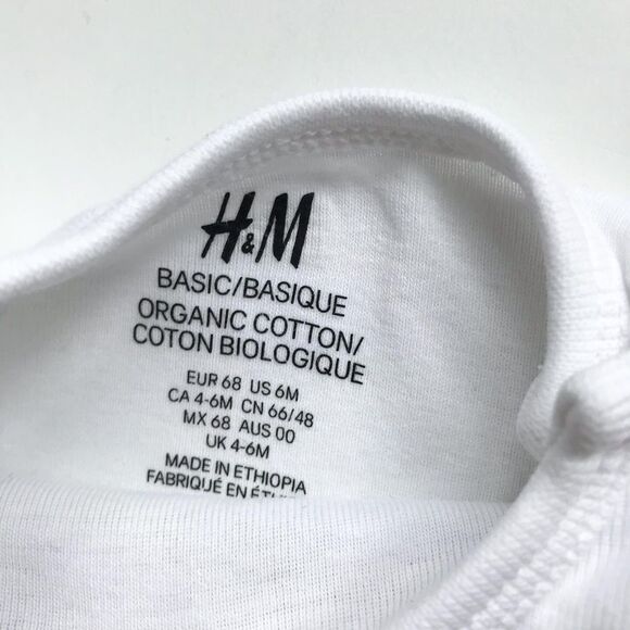H&M white plain diaper shirts EUC/play 4-6m & 6-9m - Picture 4 of 7